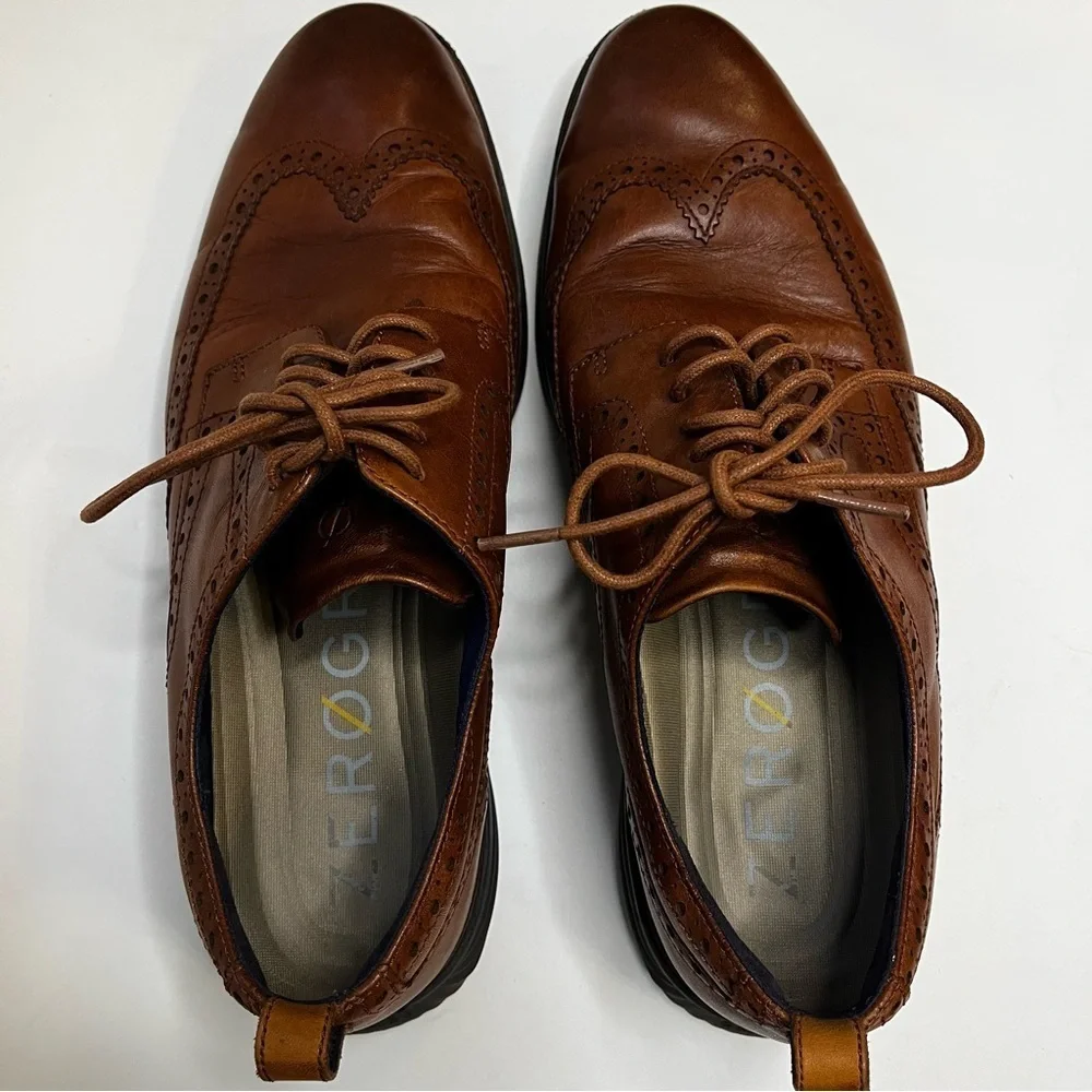Cole Haan Zero Grand Brown Wingtip Oxford Men's Lace Up Shoes Men's Size 12